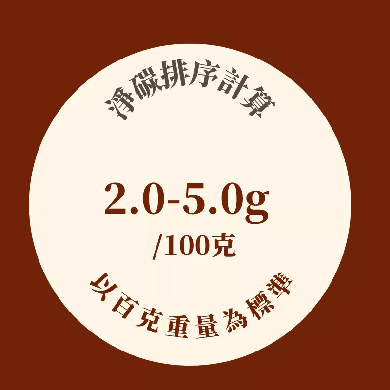 淨碳2.0-5.0g/百克重量計算V