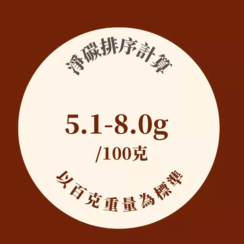 淨碳5.1-8.0g/百克重量計算V