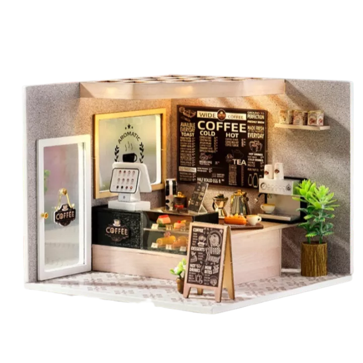 悠然咖啡店|聖誕薑餅屋內裝袖珍屋DIY材料包