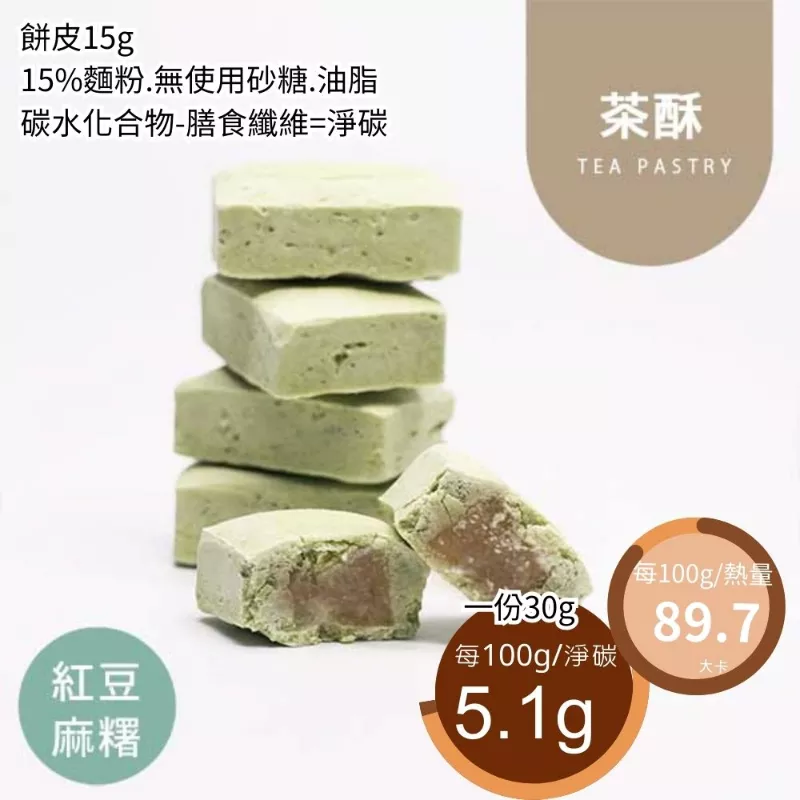 茶酥 紅豆麻糬 取代85%麵粉