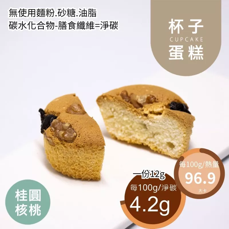 桂圓核桃杯子蛋糕 無麵粉