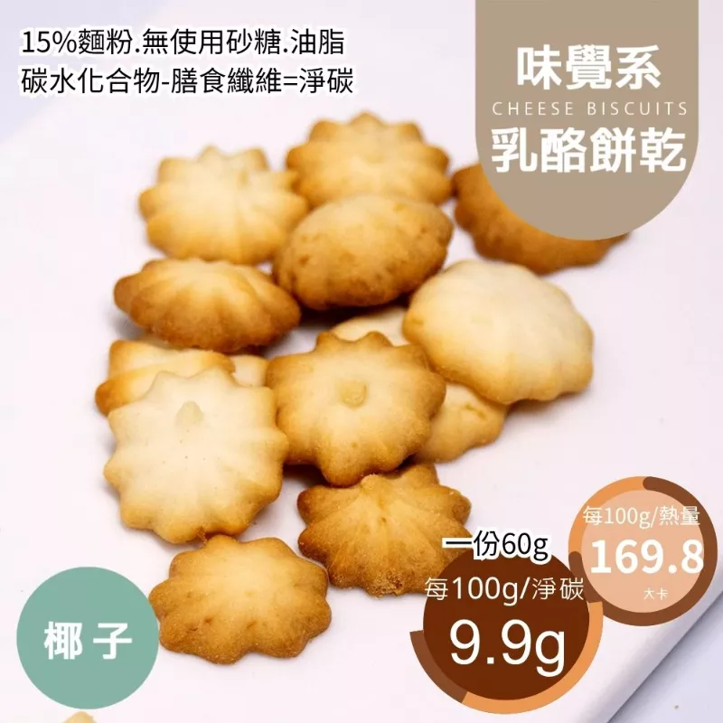 椰子乳酪擠花餅乾 取代85%麵粉