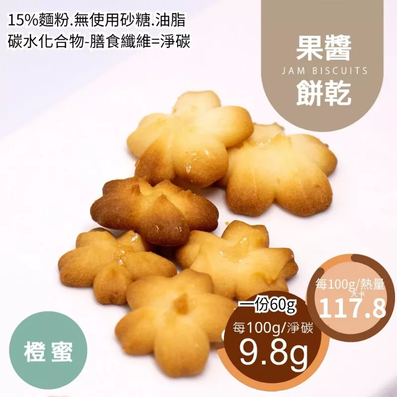 橙蜜果醬餅乾 取代85%麵粉