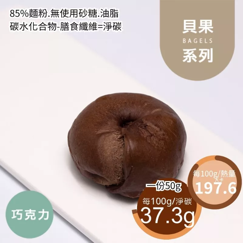 巧克力迷你貝果2入 取代15%麵粉