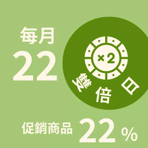 7.8折22%  雙倍日